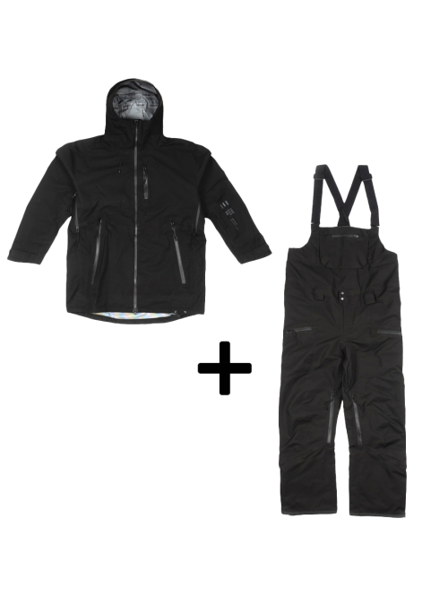 SET Geaca Ski Snowboard 20,000mm Endeavor 3L Shelter Jacket Black x Salopeta Snowboard ENDEAVOR - 3L Shelter 20K Black