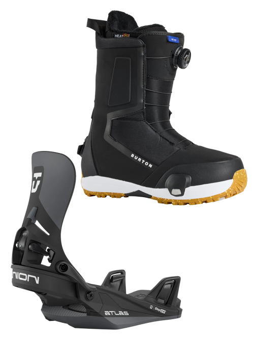 Set BURTON - STEP ON Men's - HIGHSHOT Black 42 x Legaturi Snowboard UNION - ATLAS STEP ON® Black M