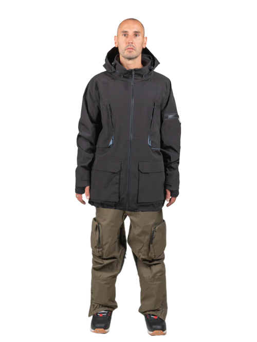 SET Geaca Ski Snowboard ENDEAVOR - 2L Patrol Insulated Jacket - Black x Salopeta Snowboard ENDEAVOR - 3L Scout 20K Removable Bib Pant - Algae