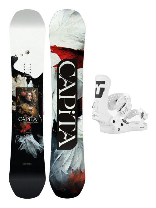 SET CAPiTA BIRDS OF A FEATHER 2025 x Legaturi Snowboard UNION Women's 2026 TRIOLOGY Classic White M