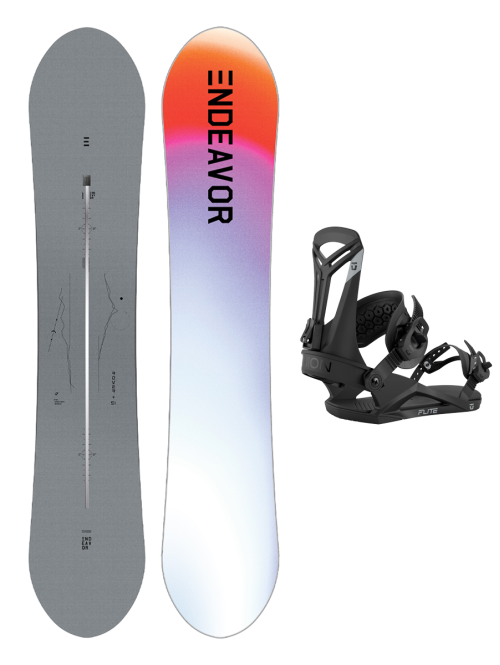 SET ENDEAVOR - Rover Directors PRO 2025 x Legaturi Snowboard UNION Men's 2026 FLITE Black