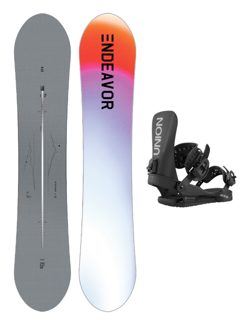 SET ENDEAVOR - Rover Directors PRO 2025 x Legaturi Snowboard UNION Men's 2026 STR Black