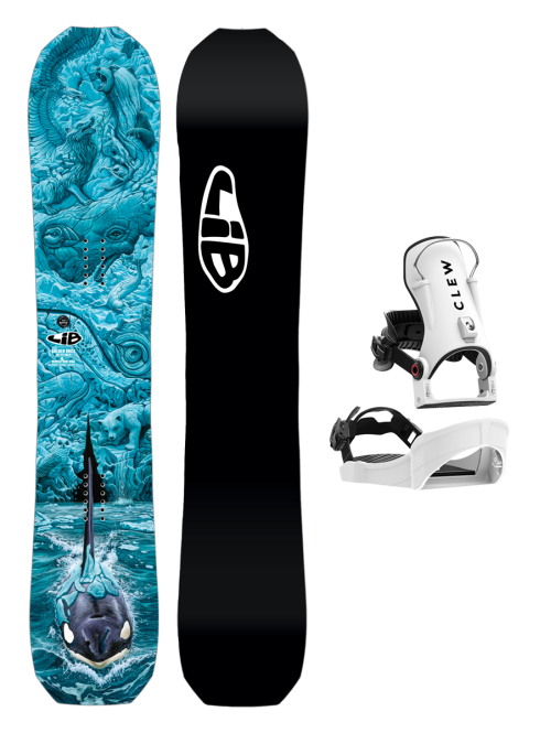 SET Placa Snowboard LIB TECH Golden Orca 2027 x Legaturi CLEW Independence 1.0 2026 - White