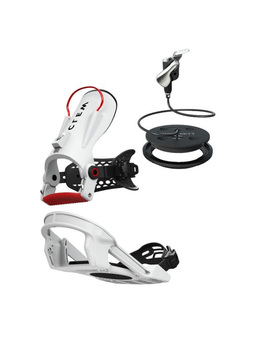 SET Legaturi Snowboard CLEW Freedom 1.0 White 2025 L x Black Line QuickSett 2.0