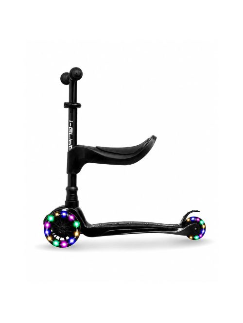 Trotineta Copii i-Glide 3 Wheel (Black) + Scaun Trotineta i-Glide 3 Wheel Scooter Seat (Negru)