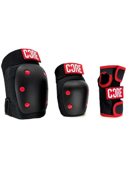 Protectii - CORE Set Protectie Skate 3-buc (Negru/Rosu)