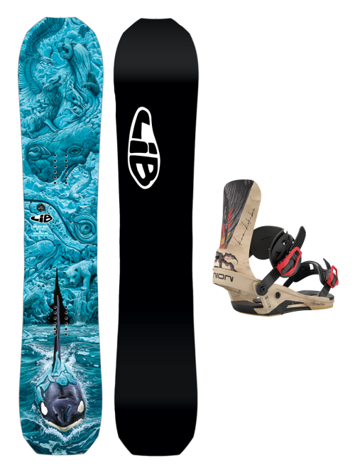 SET Placa Snowboard LIB TECH Golden Orca 2027 x Legaturi UNION Men's ATLAS PRO 2026 Kazu Kokubo L