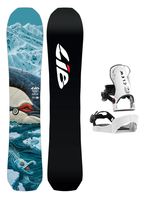 SET Placa Snowboard LIB TECH Orca II 2027 x Legaturi CLEW Independence 1.0 2026 - White