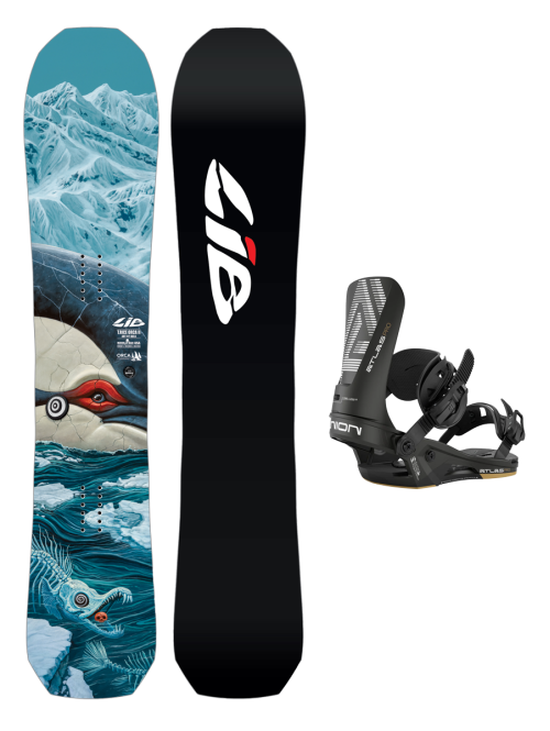 SET Placa Snowboard LIB TECH Orca II 2027 x Legaturi UNION Men's ATLAS PRO 2026 Metallic Black L