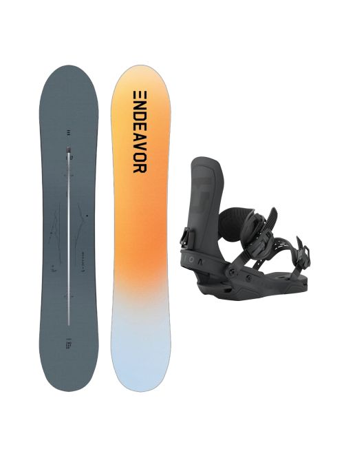 SET Placa Snowboard ENDEAVOR - Apollo Directors PRO 2025 + Legaturi Snowboard UNION Men's 2027 FORCE TEAM Black