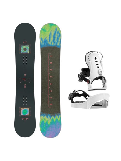 SET Placa Snowboard ENDEAVOR - BOD 2026 + Legaturi Snowboard CLEW Independence 1.0 2027 - White