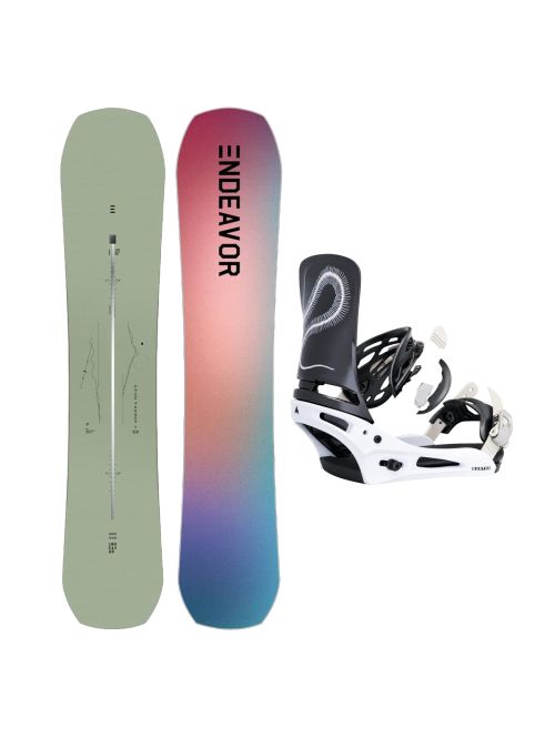 SET Placa Snowboard ENDEAVOR - Free Ranger Directors 2025 + Legaturi Snowboard BURTON - Men's - CARTEL Skeleton Snake W27