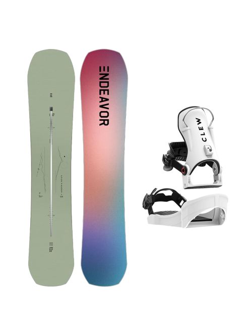 SET ENDEAVOR - Free Ranger Directors 2025 x Legaturi Snowboard CLEW Independence 1.0 2027 - White