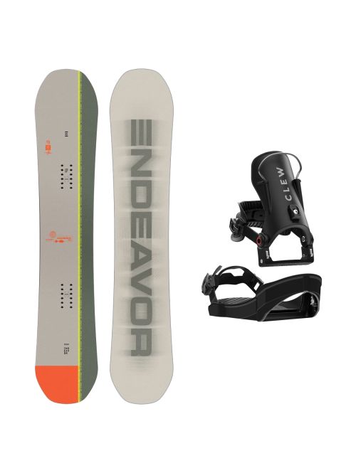 SET Placa Snowboard ENDEAVOR - Maverick QSL 159 2025 + Legaturi Snowboard CLEW Independence 1.0 2027 - Black