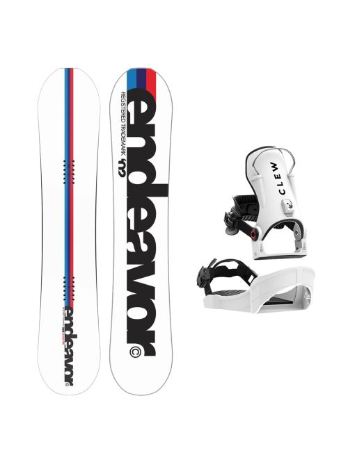 SET Placa Snowboard ENDEAVOR - Pioneer 2026 +Legaturi Snowboard CLEW Independence 1.0 2027 - White