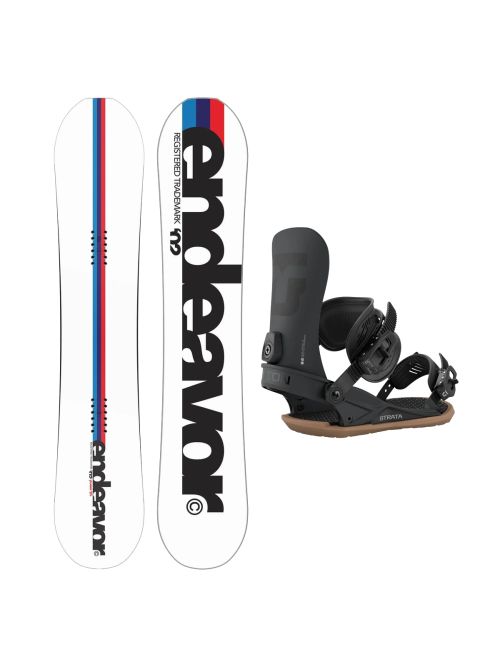 SET Placa Snowboard ENDEAVOR - Pioneer 2026 + Legaturi Snowboard UNION Men's 2027 STRATA Black