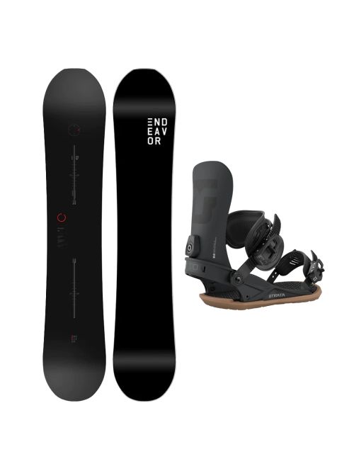 SET Placa Snowboard ENDEAVOR - PIONEER Legacy 2026 + Legaturi Snowboard UNION Men's 2027 STRATA Black