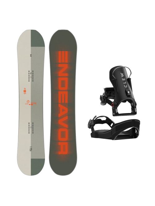 SET Placa Snowboard ENDEAVOR - Pioneer QSL 2025 + Legaturi Snowboard CLEW Independence 1.0 2027 - Black