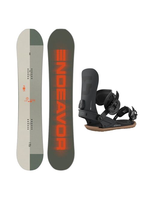 SET Placa Snowboard ENDEAVOR - Pioneer QSL 2025 + Legaturi Snowboard UNION Men's 2027 STRATA Black