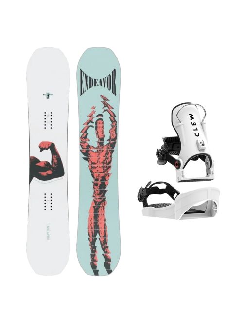 SET Placa Snowboard ENDEAVOR - Ranger 2026 + Legaturi Snowboard CLEW Independence 1.0 2027 - White