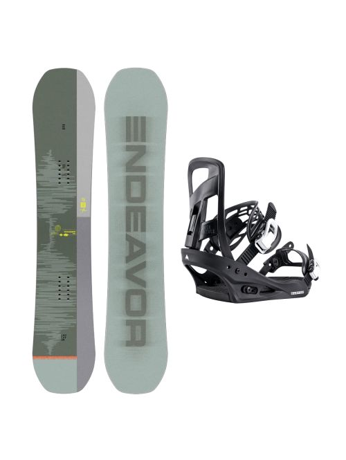 SET Placa Snowboard ENDEAVOR - Ranger QSL 2025 + Legaturi Snowboard BURTON - Men's - FREESTYLE Black W27