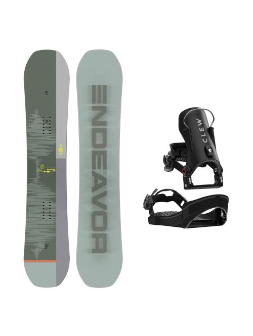 SET Placa Snowboard ENDEAVOR - Ranger QSL 2025 + Legaturi Snowboard CLEW Independence 1.0 2027 - Black