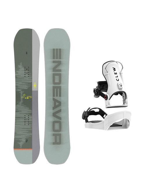 SET Placa Snowboard ENDEAVOR - Ranger QSL 2025 + Legaturi Snowboard CLEW Independence 1.0 2027 - White