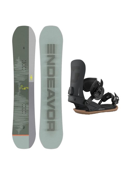 SET Placa Snowboard ENDEAVOR - Ranger QSL 2025 + Legaturi Snowboard UNION Men's 2027 STRATA Black