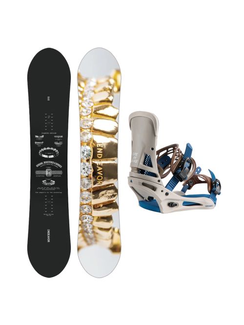 SET Placa Snowboard ENDEAVOR - Rover 2026 + Legaturi Snowboard BURTON - Men's - MALAVITA Warm Gray W27