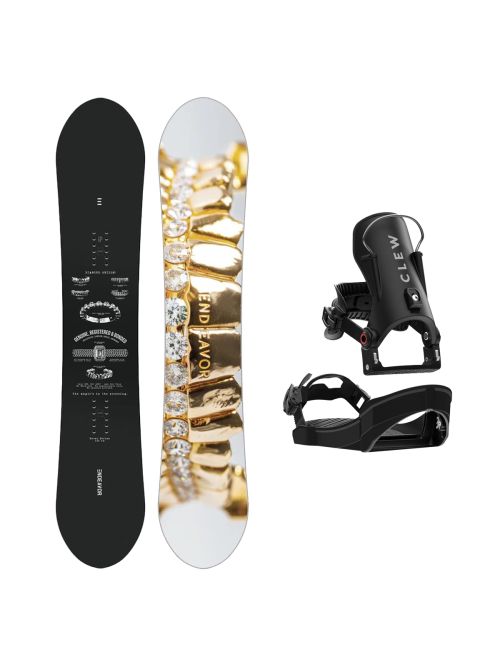 SET Placa Snowboard ENDEAVOR - Rover 2026 x Legaturi Snowboard CLEW Independence 1.0 2027 - Black