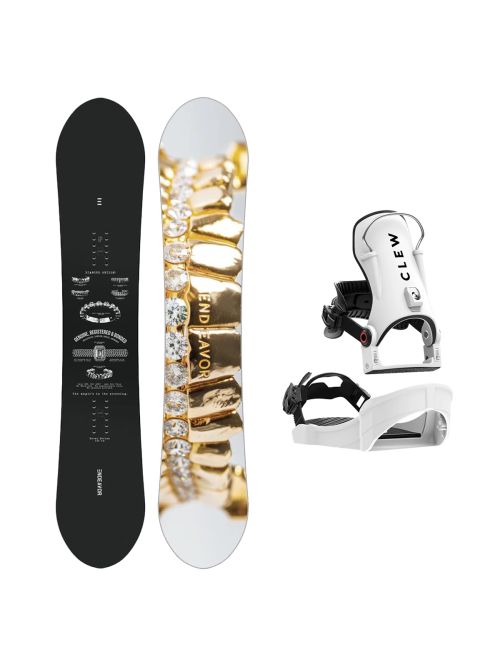 SET Placa Snowboard ENDEAVOR - Rover 2026 x Legaturi Snowboard CLEW Independence 1.0 2027 - White