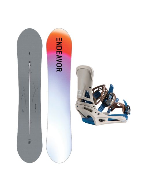 SET ENDEAVOR - Rover Directors PRO 2025 + Legaturi Snowboard BURTON - Men's - MALAVITA Warm Gray W27