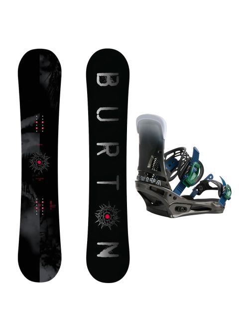 SET Placa Snowboard BURTON - CULTIVATOR Flat Top DARK MIST 2027 + Legaturi Snowboard BURTON - Men's - MALAVITA Black Fade W27
