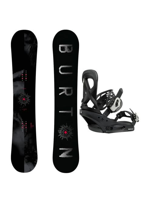 SET Placa Snowboard BURTON - CULTIVATOR Flat Top DARK MIST 2027 + Legaturi Snowboard BURTON - Women's - SCRIBE Black W27