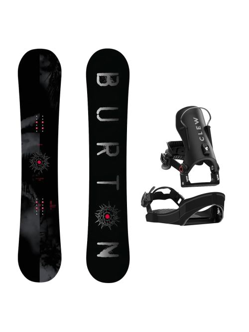SET Placa Snowboard BURTON - CULTIVATOR Flat Top DARK MIST 2027 + Legaturi Snowboard CLEW Independence 1.0 2027 - Black