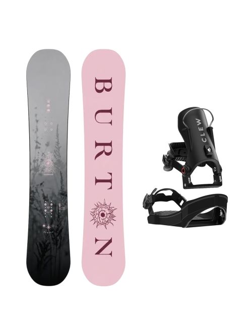 SET Placa Snowboard BURTON - CULTIVATOR Flat Top MIST 2027 + Legaturi Snowboard CLEW Independence 1.0 2027 - Black