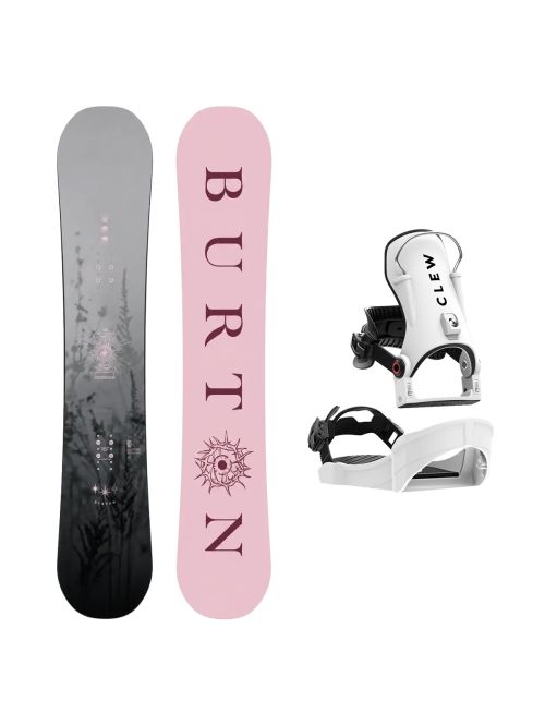 SET Placa Snowboard BURTON - CULTIVATOR Flat Top MIST 2027 + Legaturi Snowboard CLEW Independence 1.0 2027 - White