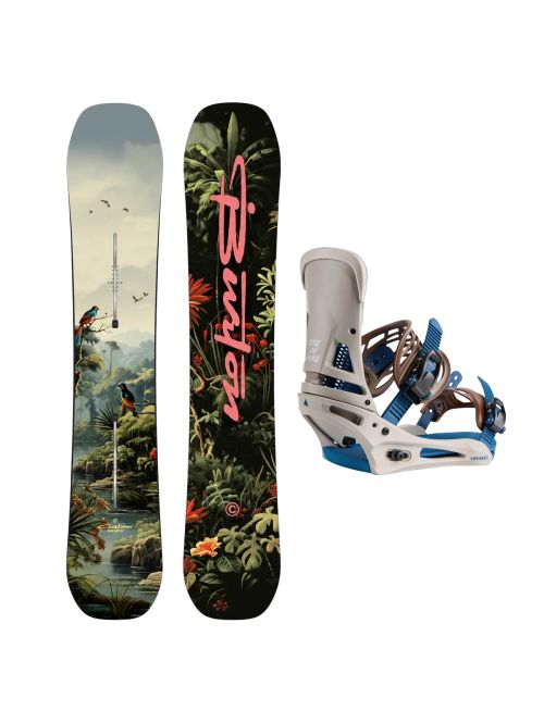SET Placa Snowboard BURTON - Men's - CUSTOM Camber JUNGLE 2027 + Legaturi Snowboard BURTON - Men's - MALAVITA Warm Gray W27