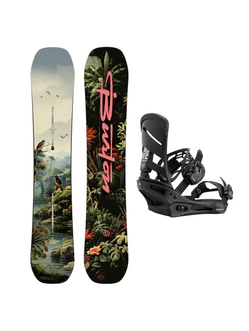 SET Placa Snowboard BURTON - Men's - CUSTOM Camber JUNGLE 2027 + Legaturi Snowboard BURTON - Men's - MISSION Black W27