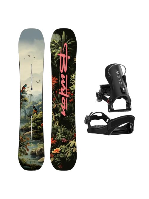 SET Placa Snowboard BURTON - Men's - CUSTOM Camber JUNGLE 2027 + Legaturi Snowboard CLEW Independence 1.0 2027 - Black