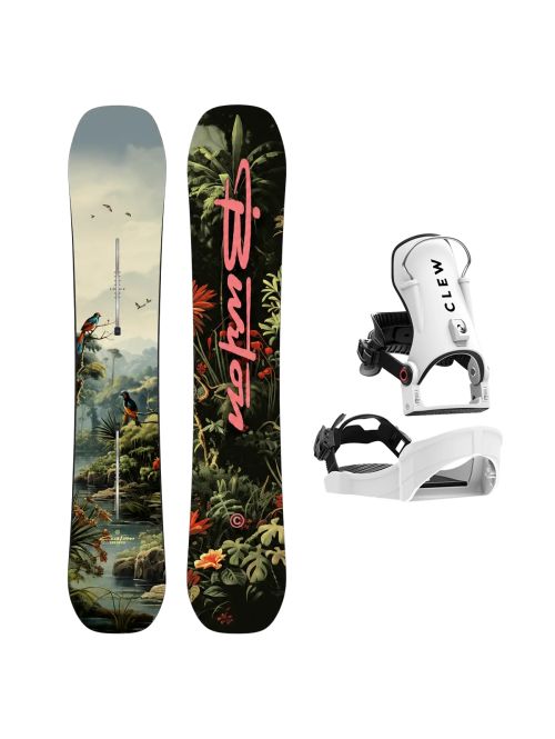 SET Placa Snowboard BURTON - Men's - CUSTOM Camber JUNGLE 2027 + Legaturi Snowboard CLEW Independence 1.0 2027 - White