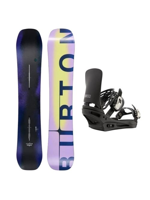 SET Placa Snowboard BURTON - Men's - CUSTOM Flying V FADED 2027 + Legaturi Snowboard BURTON - Men's - CARTEL Black W27