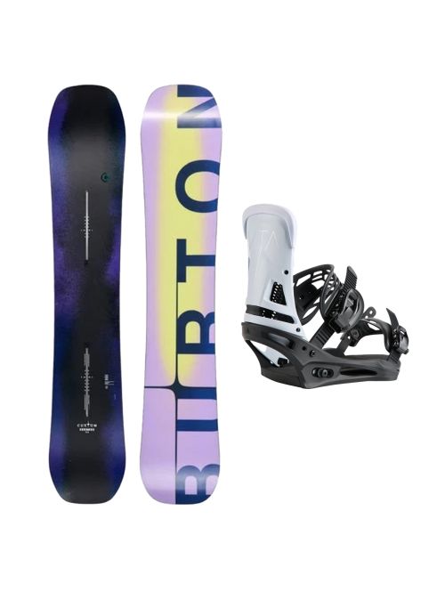 SET Placa Snowboard BURTON - Men's - CUSTOM Flying V FADED 2027 + Legaturi Snowboard BURTON - Men's - MALAVITA Black /White W27