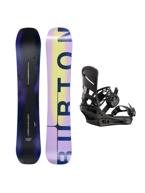 SET Placa Snowboard BURTON - Men's - CUSTOM Flying V FADED 2027 + Legaturi Snowboard BURTON - Men's - MISSION Black W27