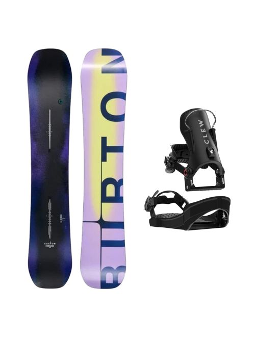 SET Placa Snowboard BURTON - Men's - CUSTOM Flying V FADED 2027 + Legaturi Snowboard CLEW Independence 1.0 2027 - Black