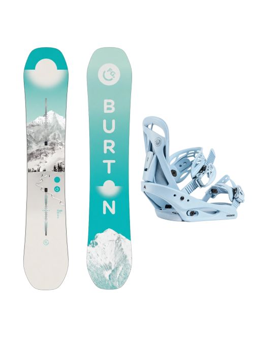 SET Placa Snowboard BURTON - Women's - FEELGOOD Flying V FIRST TRACKS 2027 - 146 + Legaturi Snowboard BURTON - Women's - CITIZEN Airstream Blue W27