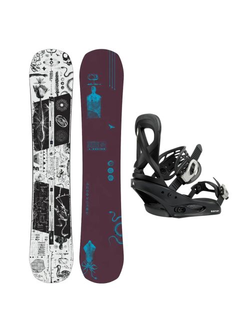 SET Placa Snowboard BURTON - REWIND PurePop Camber 2027 + Legaturi Snowboard BURTON - Women's - SCRIBE Black W27