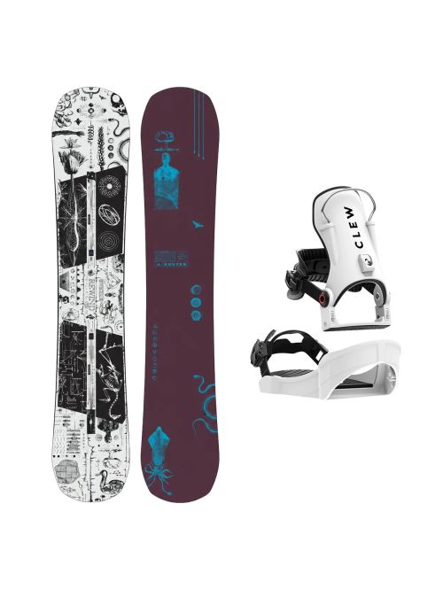 SET Placa Snowboard BURTON - REWIND PurePop Camber 2027 + Legaturi Snowboard Legaturi Snowboard CLEW Independence 1.0 2027 - White