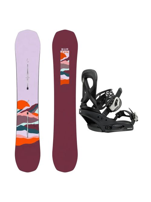 SET Placa Snowboard BURTON - SPELLBINDER PurePop Camber HORIZON 2027 + Legaturi Snowboard BURTON - Women's - SCRIBE Black W27