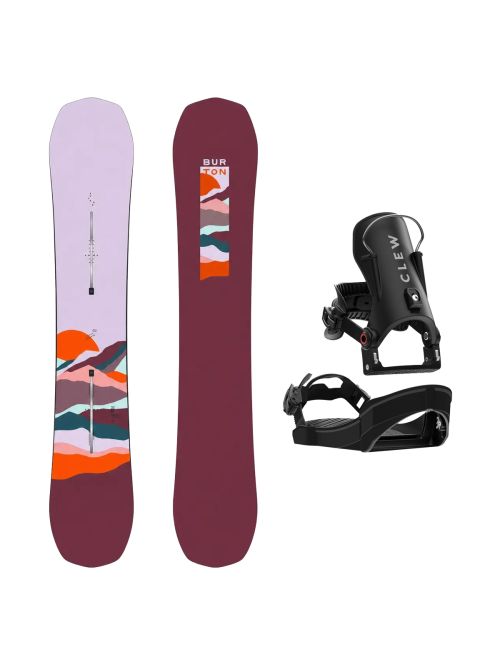 SET Placa Snowboard BURTON - SPELLBINDER PurePop Camber HORIZON 2027 + Legaturi Snowboard CLEW Independence 1.0 2027 - Black
